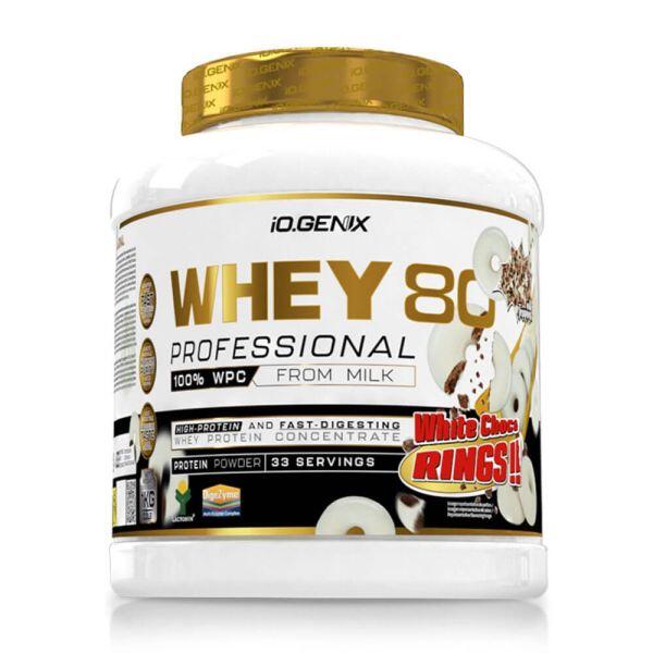 Whey 80 Professional - 1 kg białej czekolady z krążkami czekoladowymi IO.Genix