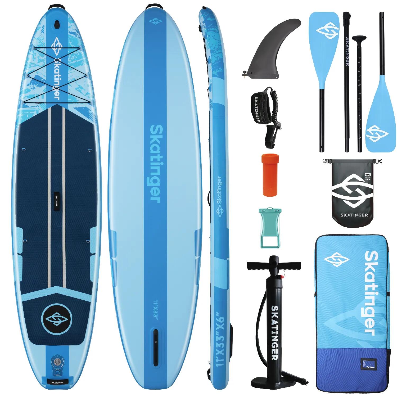 Deska SUP SKATINGER Ice Age Blue 335x84x15 cm (11') touring