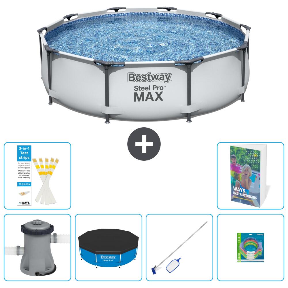 BESTWAY Basen Steel Pro MAX Okrągły - 305x76 cm - 7-częściowy S299