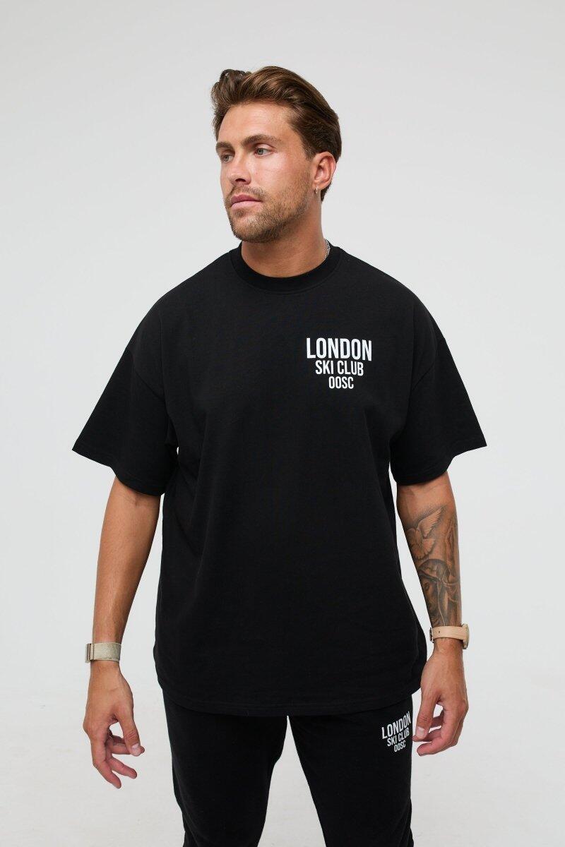 Koszulka London Ski Club Oversize - czarna