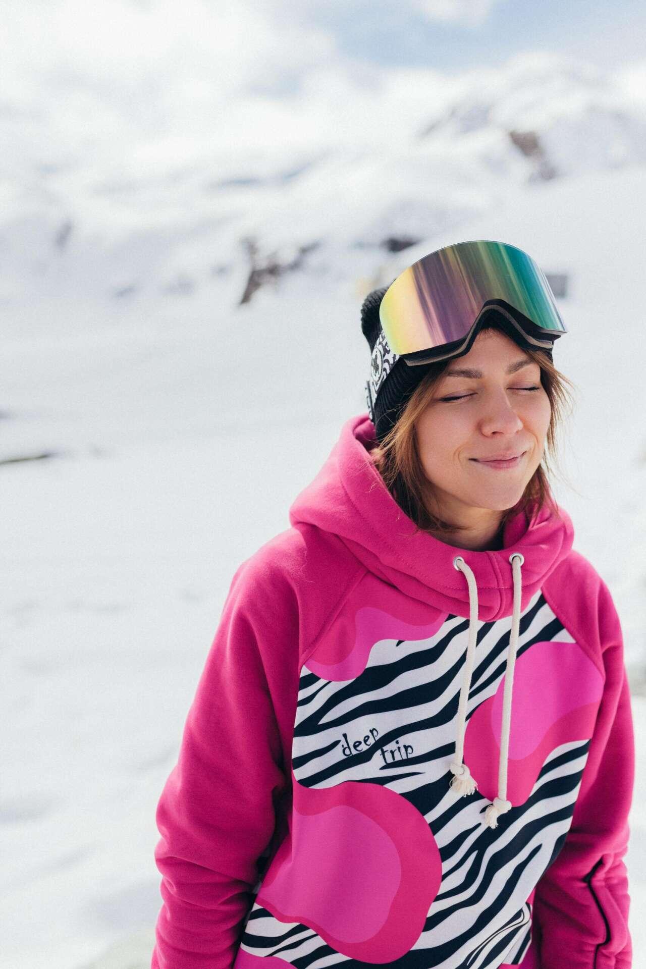 Bluza outdoorowa z kapturem damska DEEP TRIP Twix pink softshell