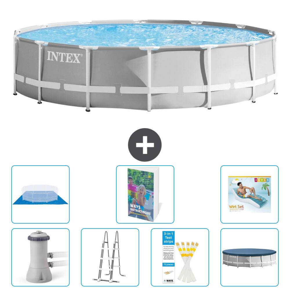 INTEX Basen Prism Frame Okrągły - 427x107 cm - 8-częściowy S670