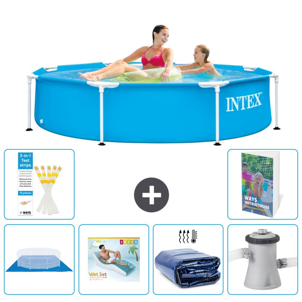 INTEX Basen ze stelażem Okrągły - 244x51 cm - 7-częściowy S171