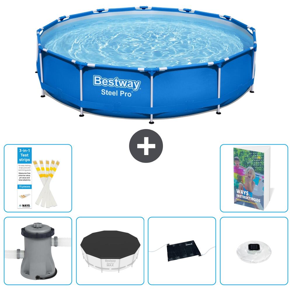 BESTWAY Basen Steel Pro Okrągły - 366x76 cm - 7-częściowy S328