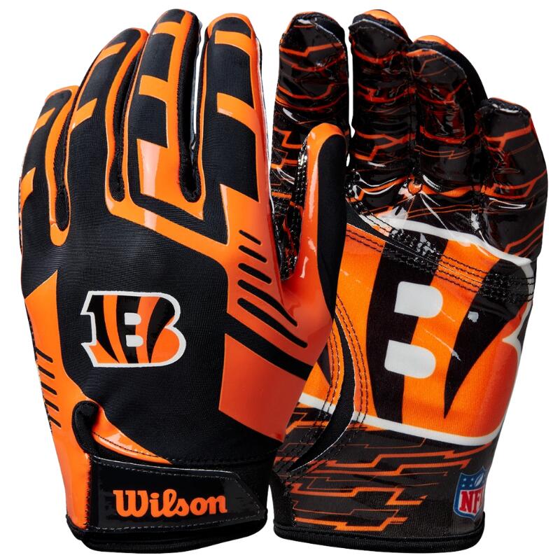Gants de Football Américain Wilson NFL Cincinnati Bengals Stretch Fit receveur