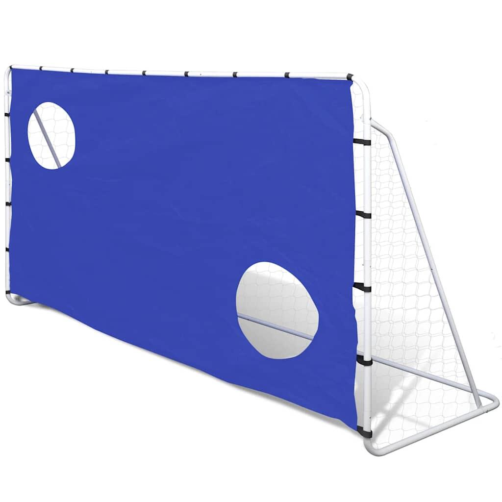 VidaXL Bramka piłkarska ze ścianką celowniczą stal 240x92x150 cm