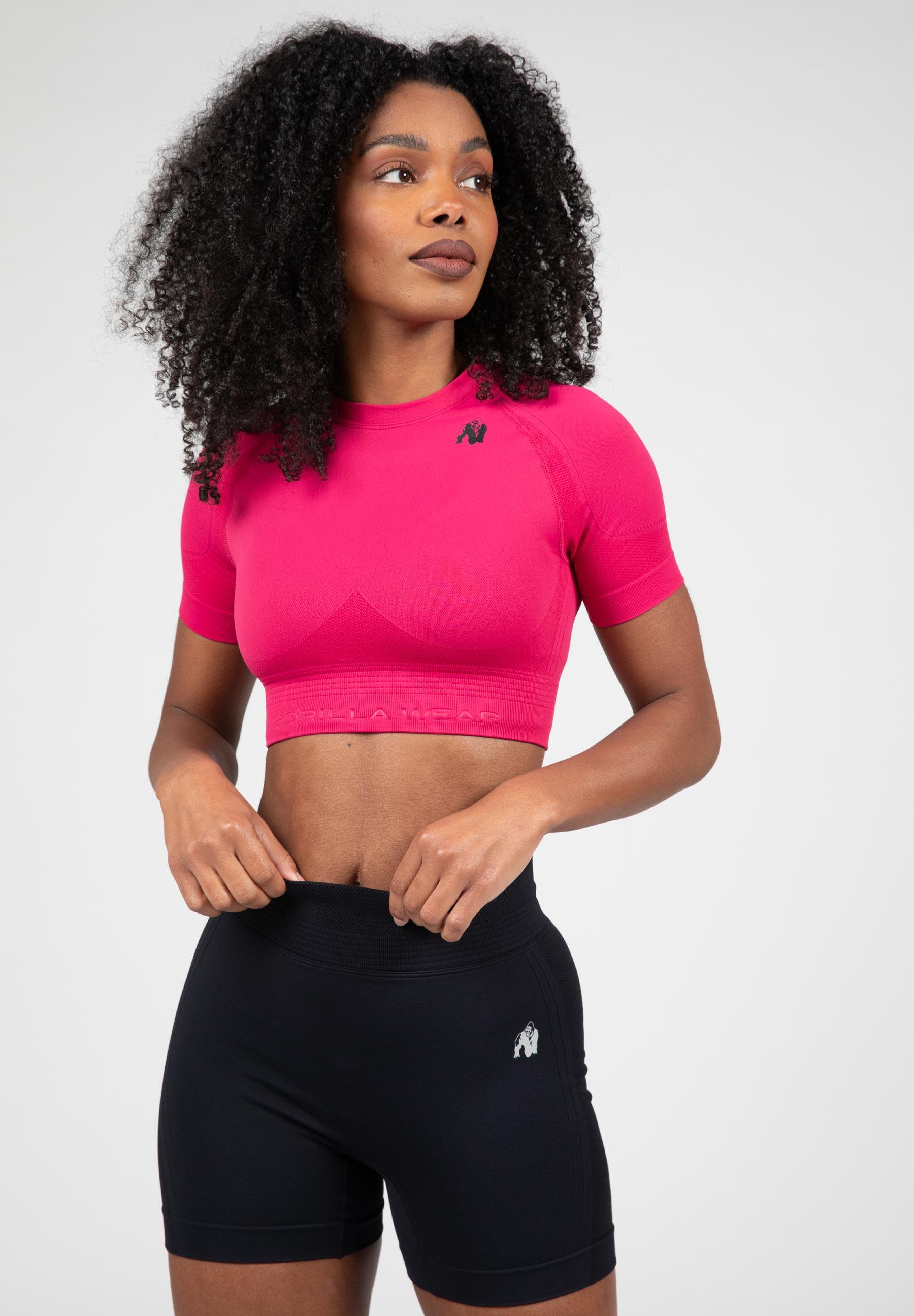Whitney Bezszwowe Crop Top - Różowy