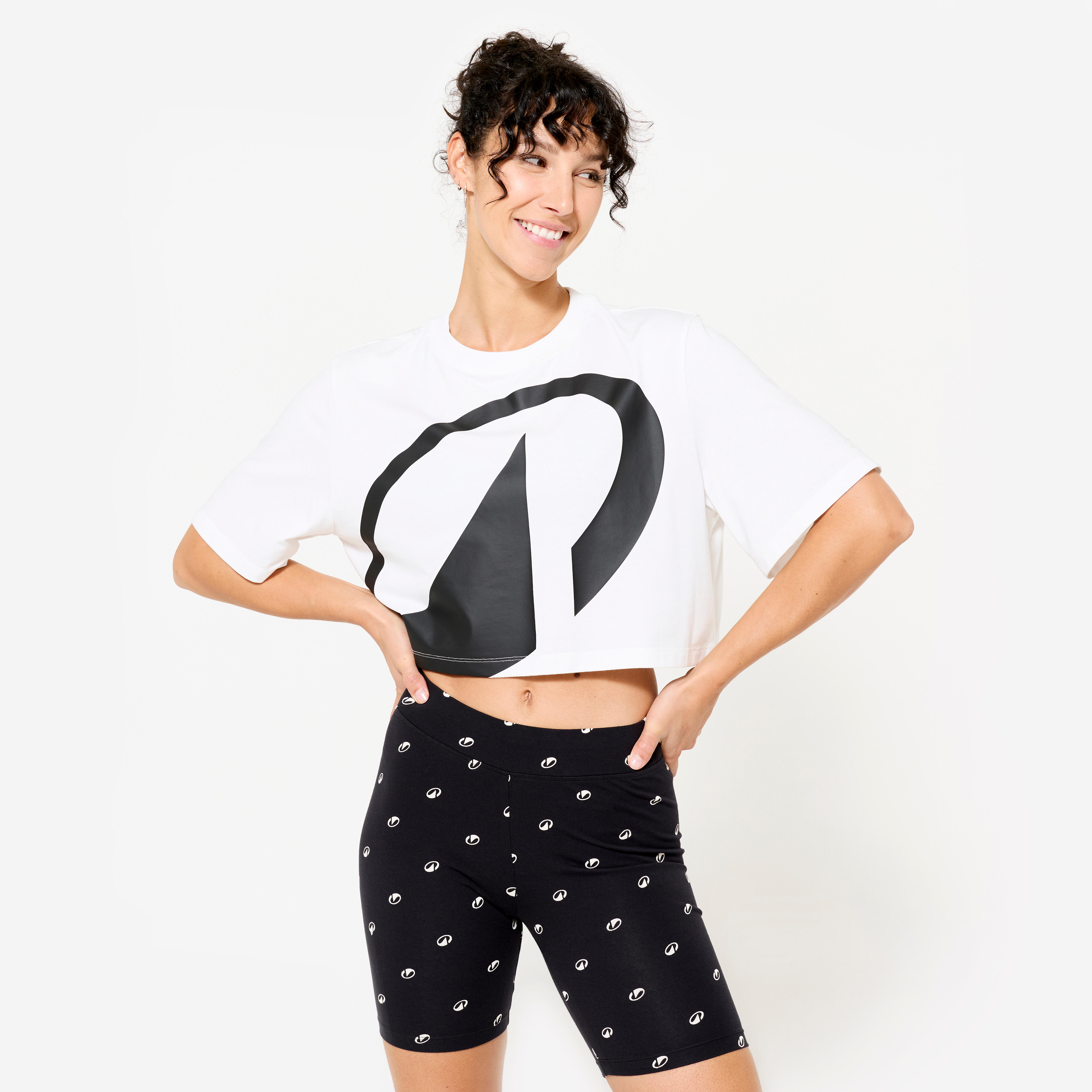Koszulka z krótkim rękawem damska Domyos Gym & Pilates crop top
