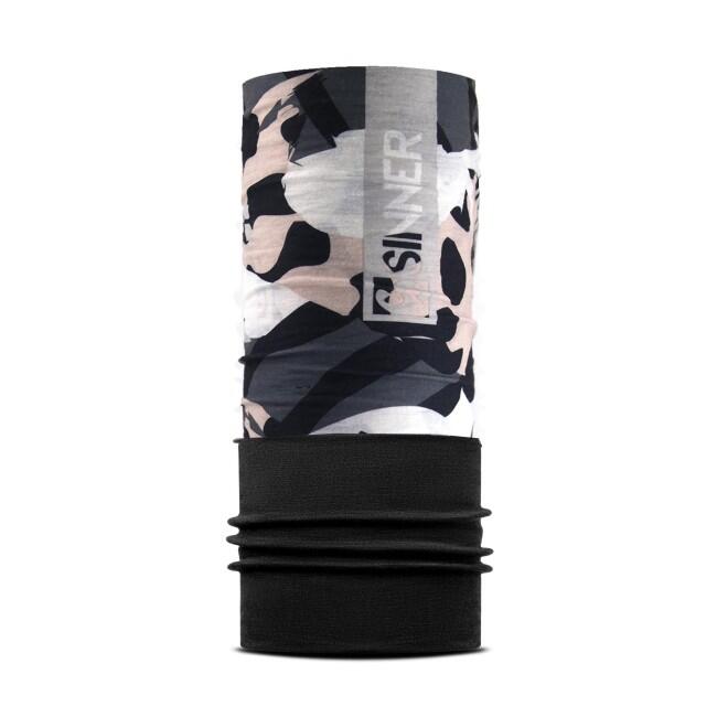 Bandana Fleece SINNER Animal Camo, czarna/szara