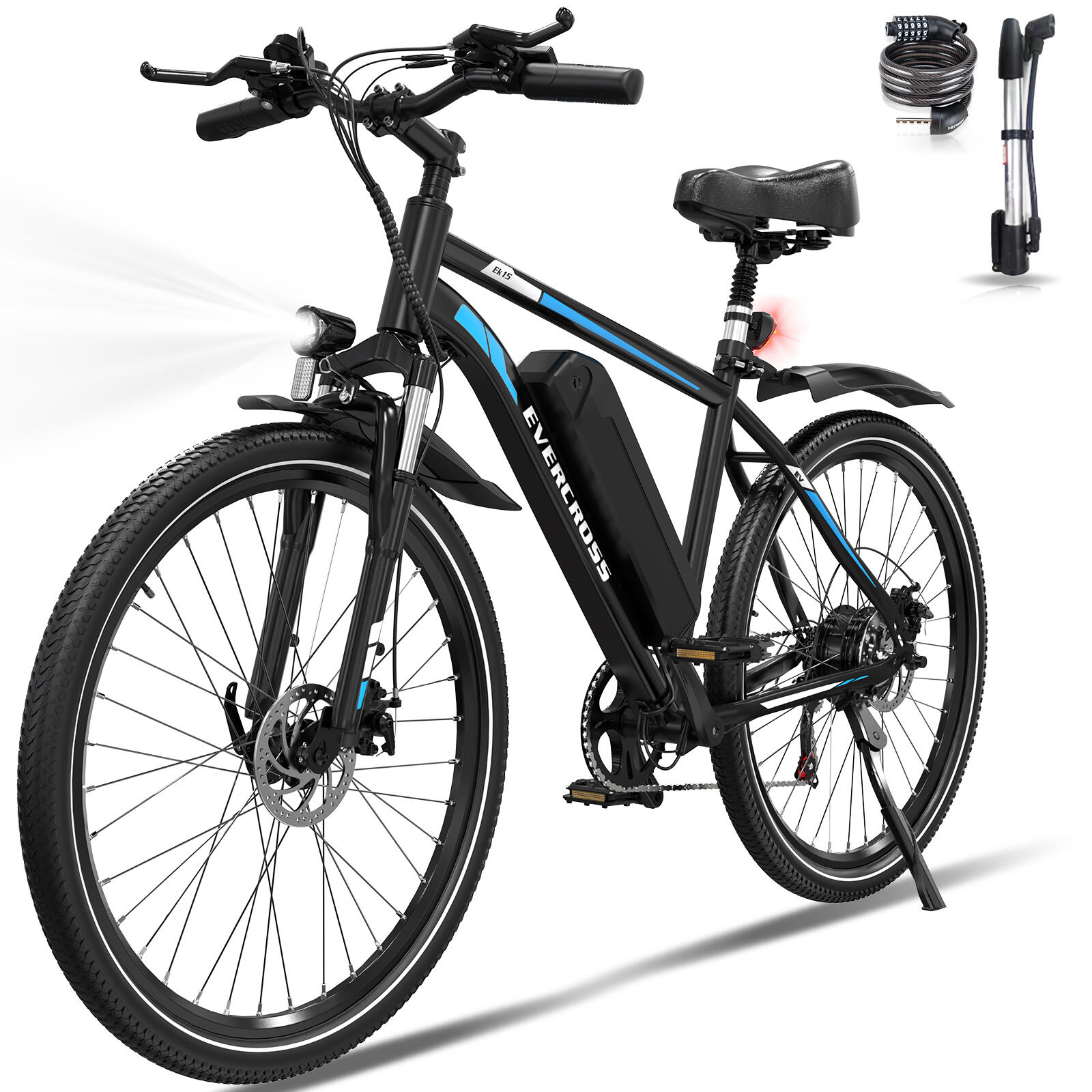 Rower Elektryczny Górski 27 5 - Bateria 468Wh - 7 Biegów - Amortyzacja -EK15