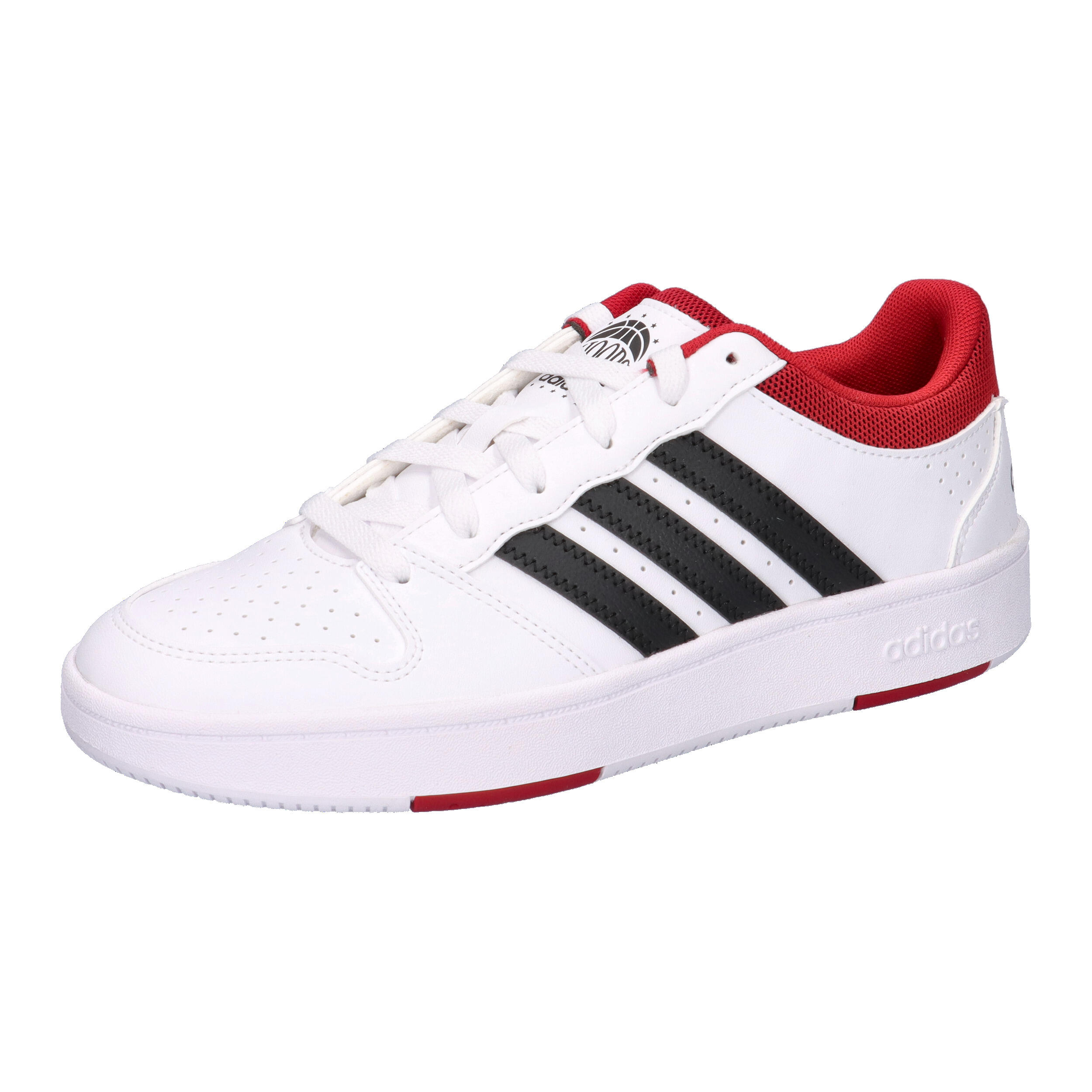 Białe buty dziecięce z logo adidas Hoops Classic