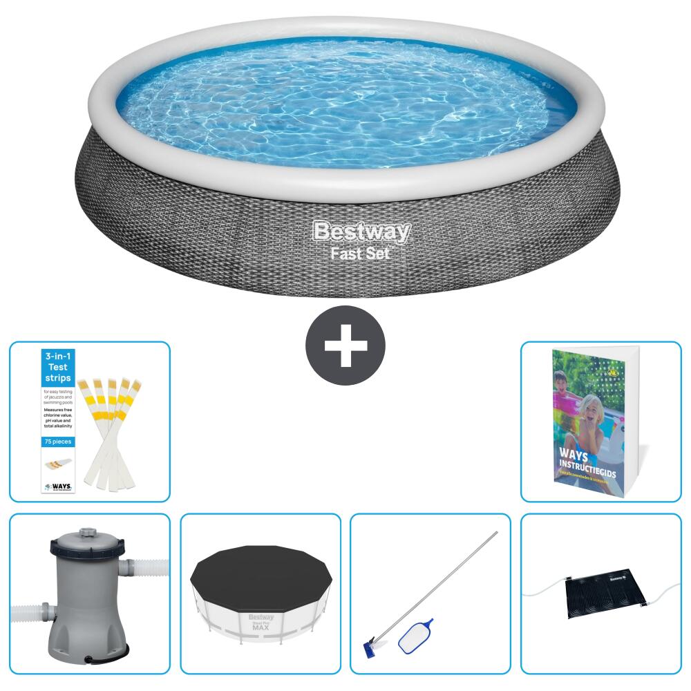 BESTWAY Basen Fast Set Okrągły - 396x84 cm - 7-częściowy S241