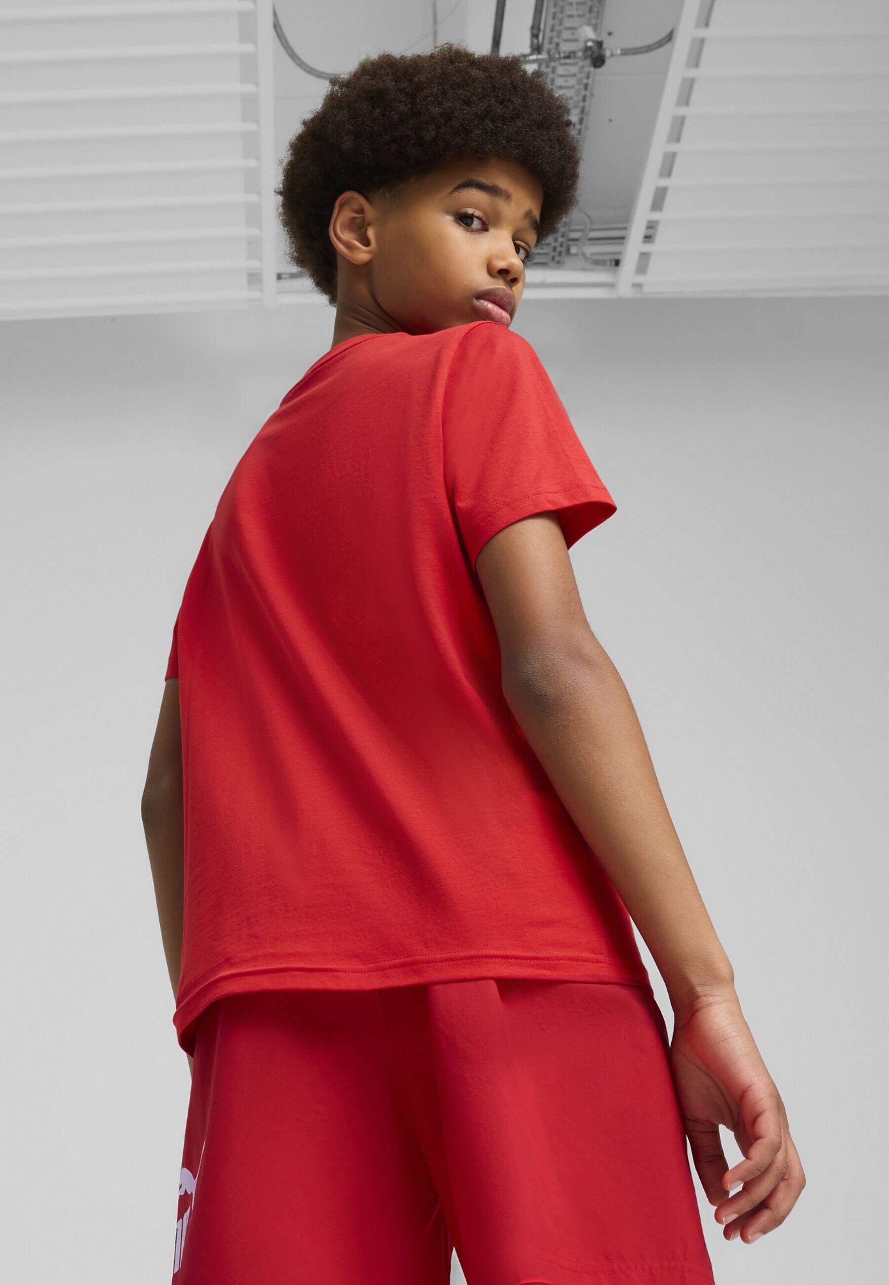 Młodzieżowa koszulka Essentials Logo Lab Summer PUMA For All Time Red