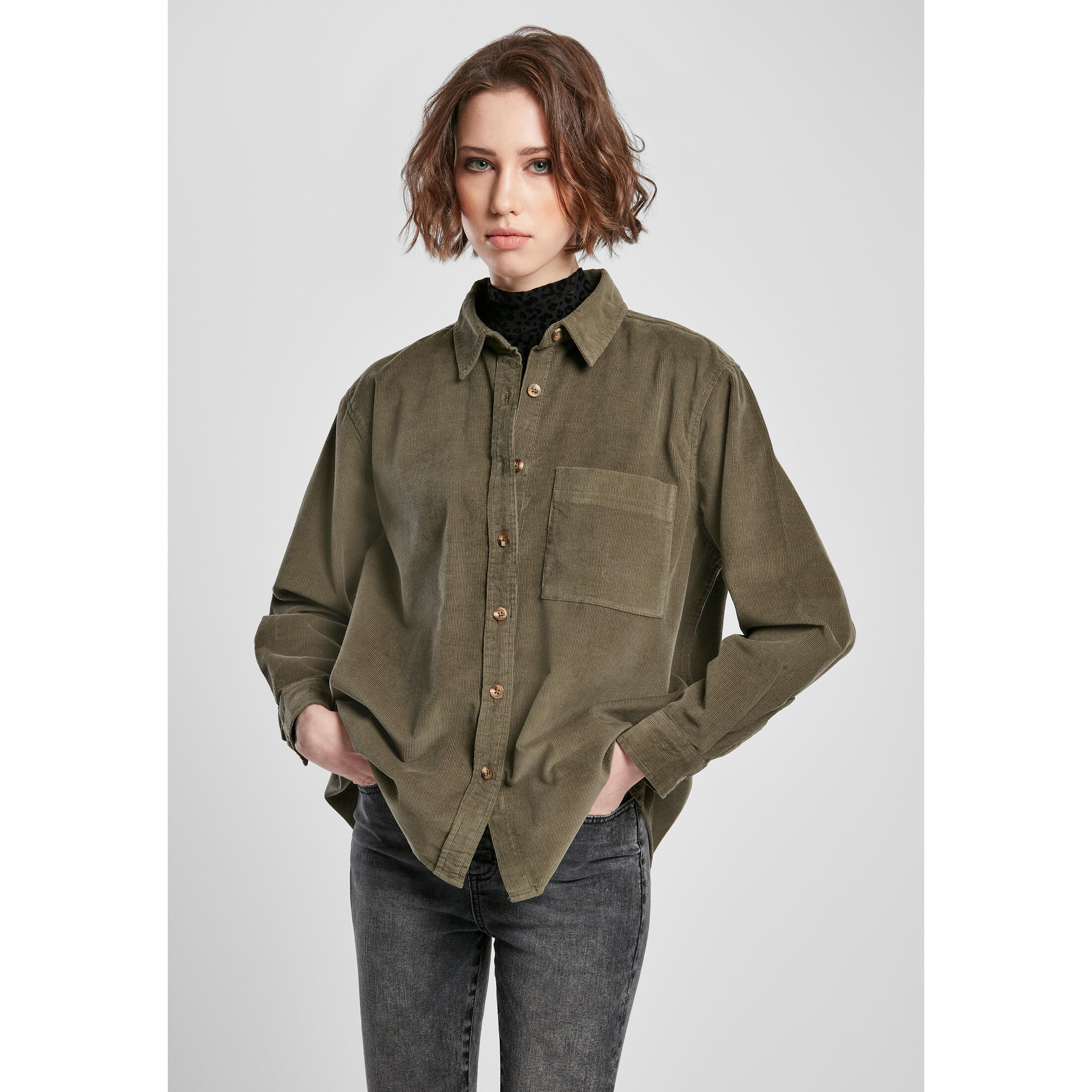 Koszula damska Urban Classics corduroy oversized (grandes tailles)