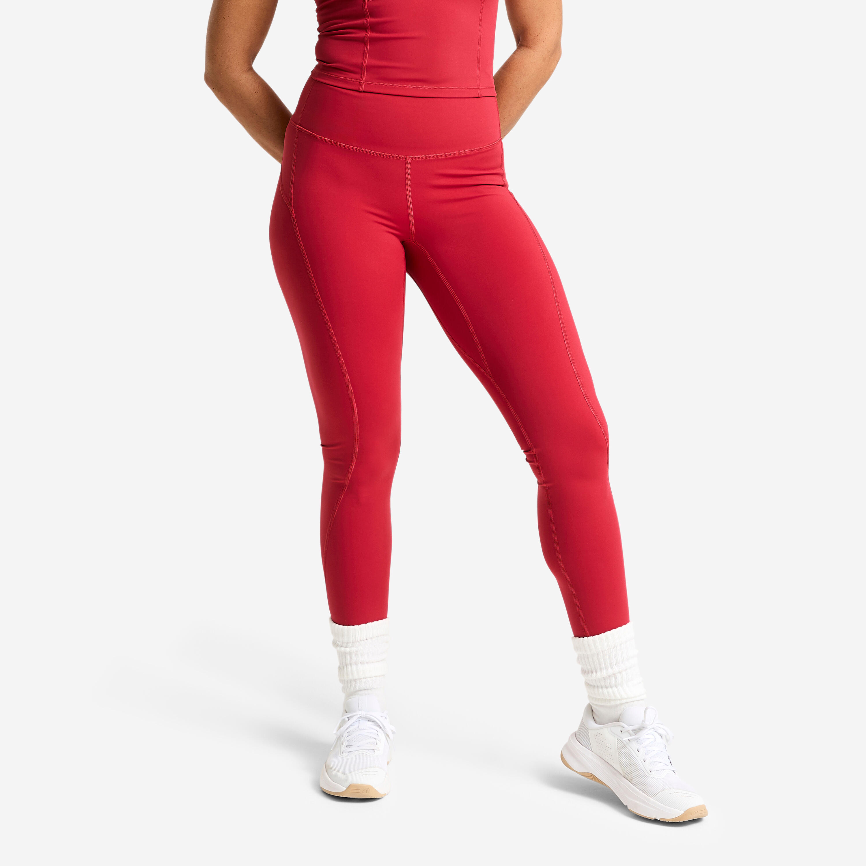Legginsy fitness damskie Domyos wysoki stan