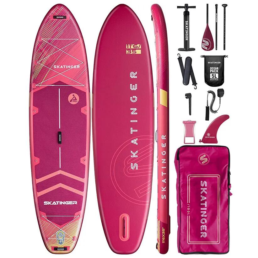 Deska SUP SKATINGER Prana Meteor Red 350x89x15 cm (11'6'') yoga, akcesoria