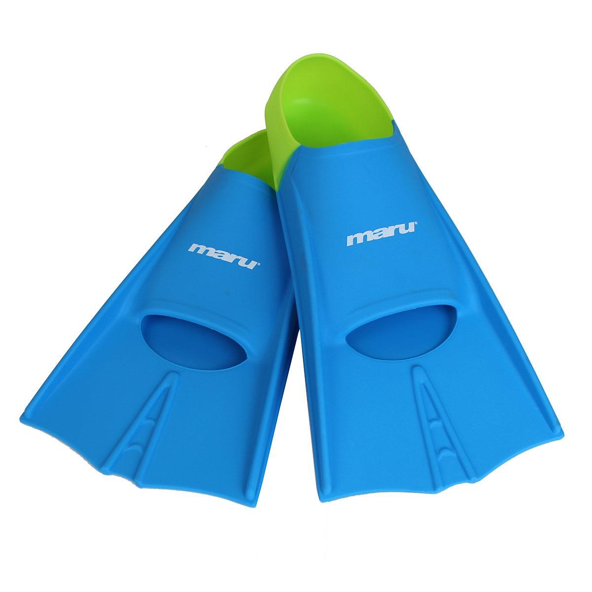 Płetwy Maru Short Blade – Niebiesko-Limonkowe – Rozmiar Uk 12-1/30-33