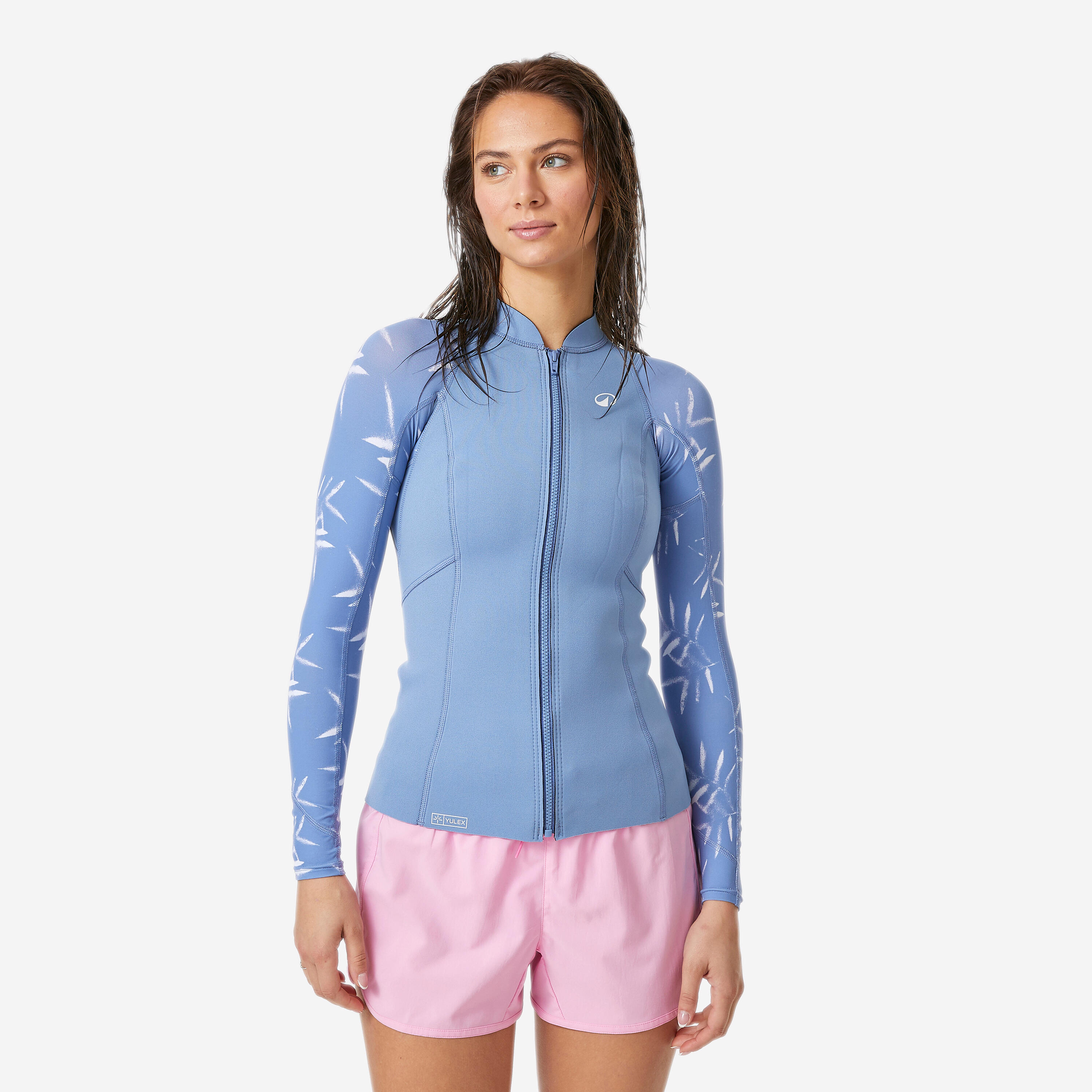 Top UV do snorkelingu damski Decathlon Yulex 1,5 mm długi rękaw