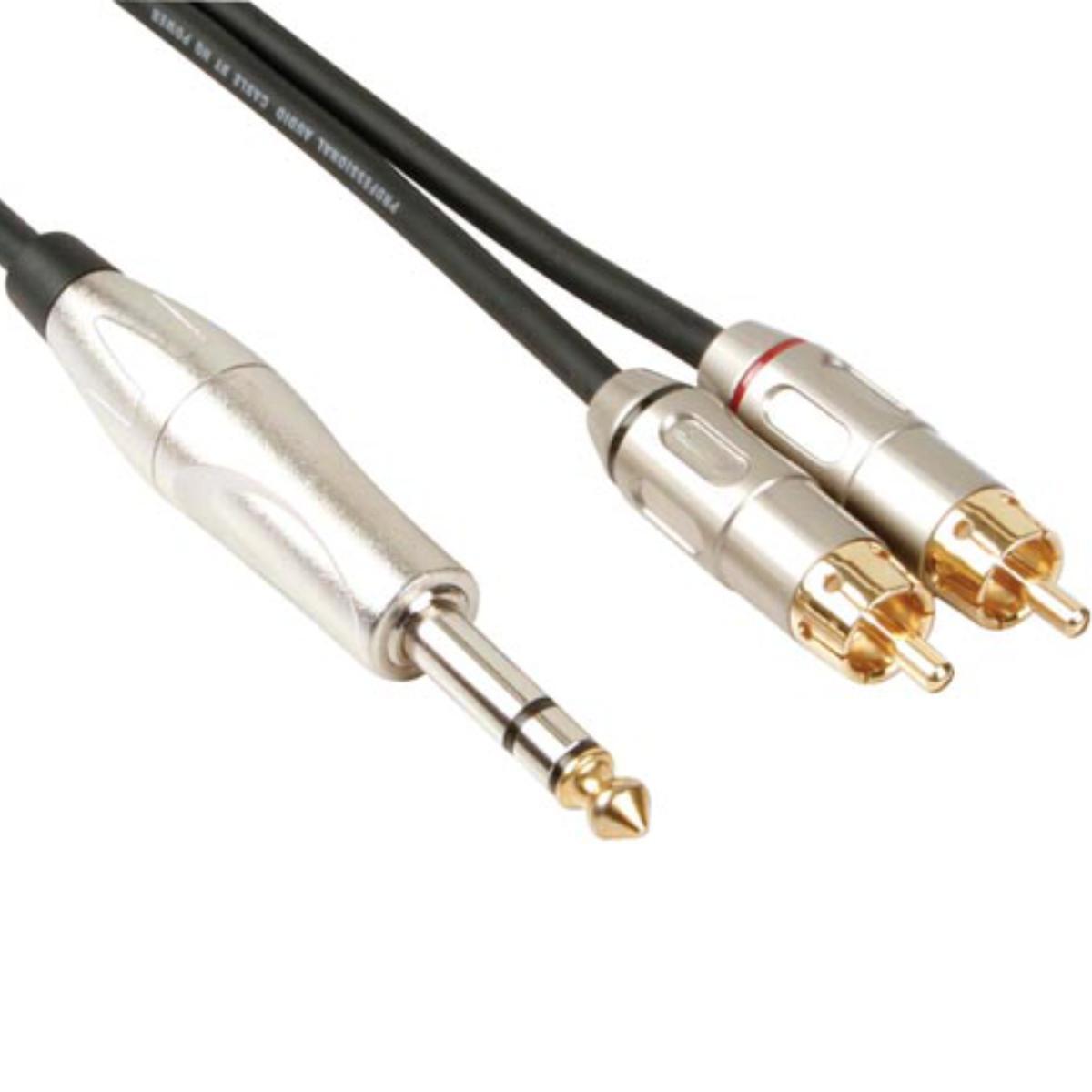 Abi kabel stereo 6 m 2x RCA na jack 6,35 mm