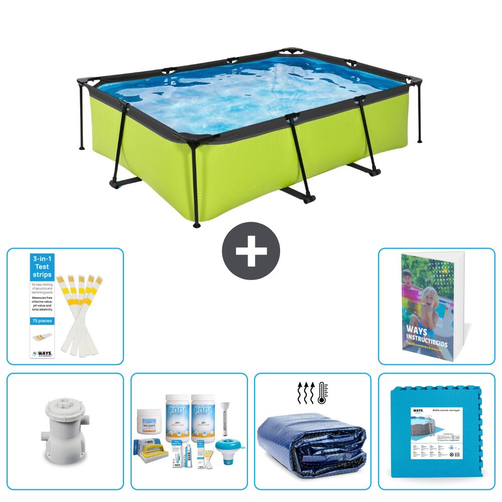 EXIT TOYS Basen Prostokątny - 220x150x65 cm - 7-częściowy S188