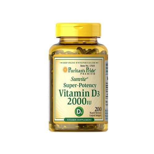 Zdrowie i uroda Puritan'S Pride Vitamin D3 2000 IU 200softgels.