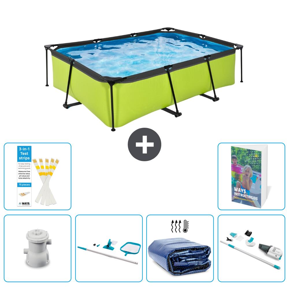 EXIT TOYS Basen Prostokątny - 220x150x65 cm - 7-częściowy S323