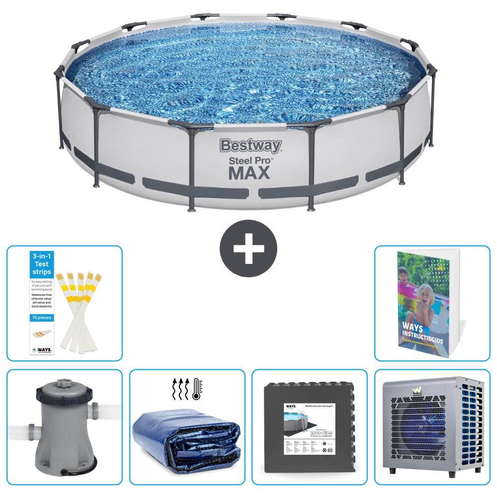 BESTWAY Basen Steel Pro MAX Okrągły - 366x76 cm - 7-częściowy S190