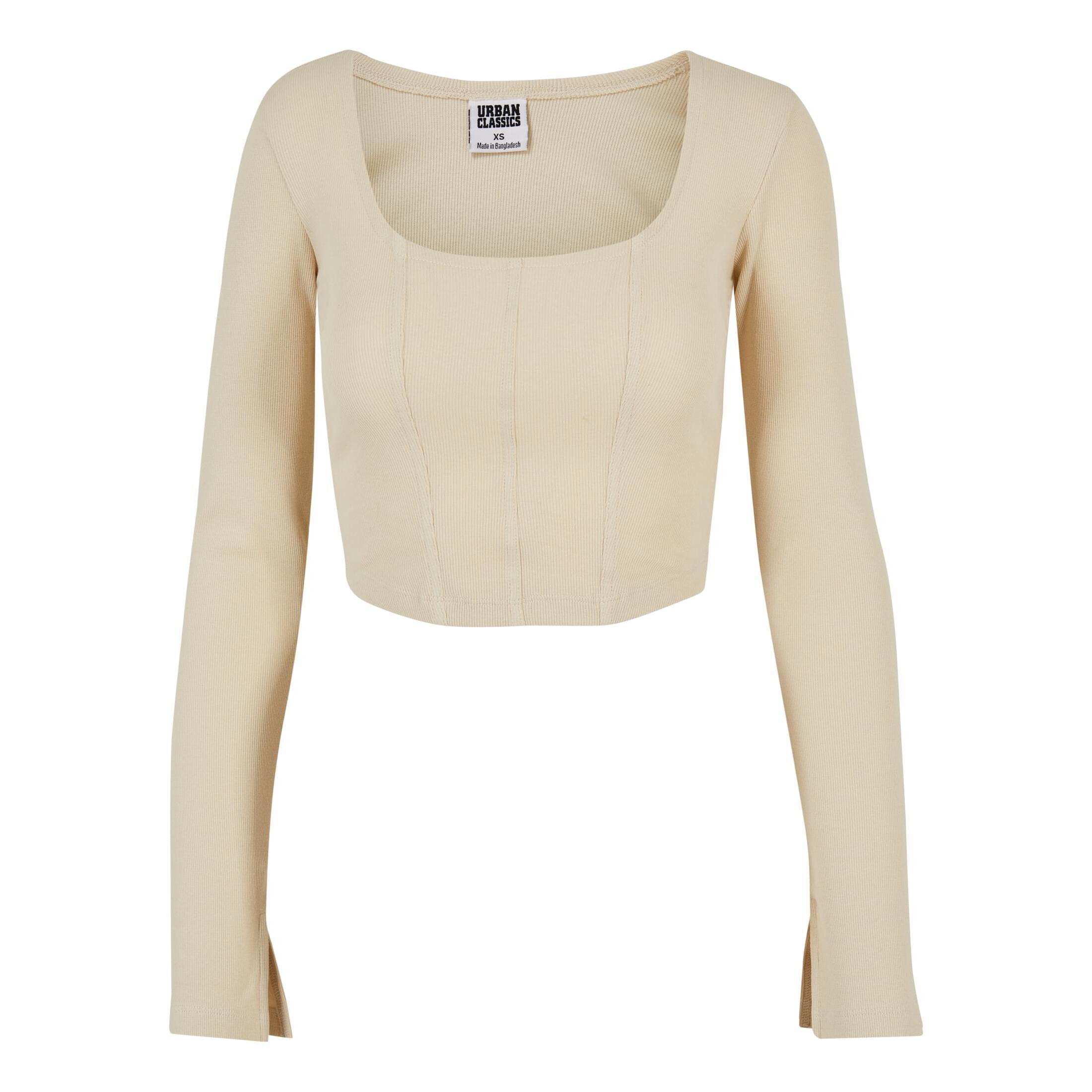 Damska koszulka crop top z długim rękawem Urban Classics