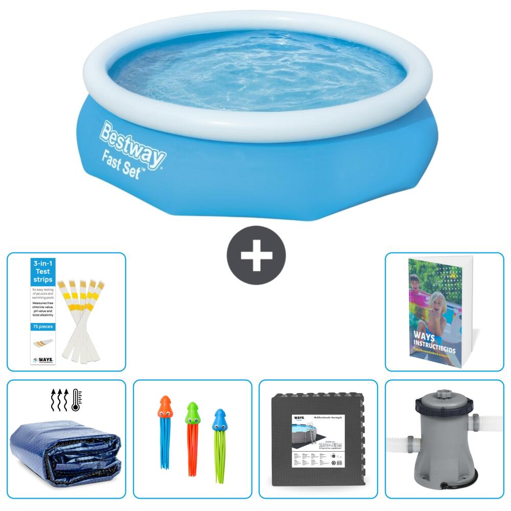 BESTWAY Basen Fast Set Okrągły - 305x76 cm - 7-częściowy S3