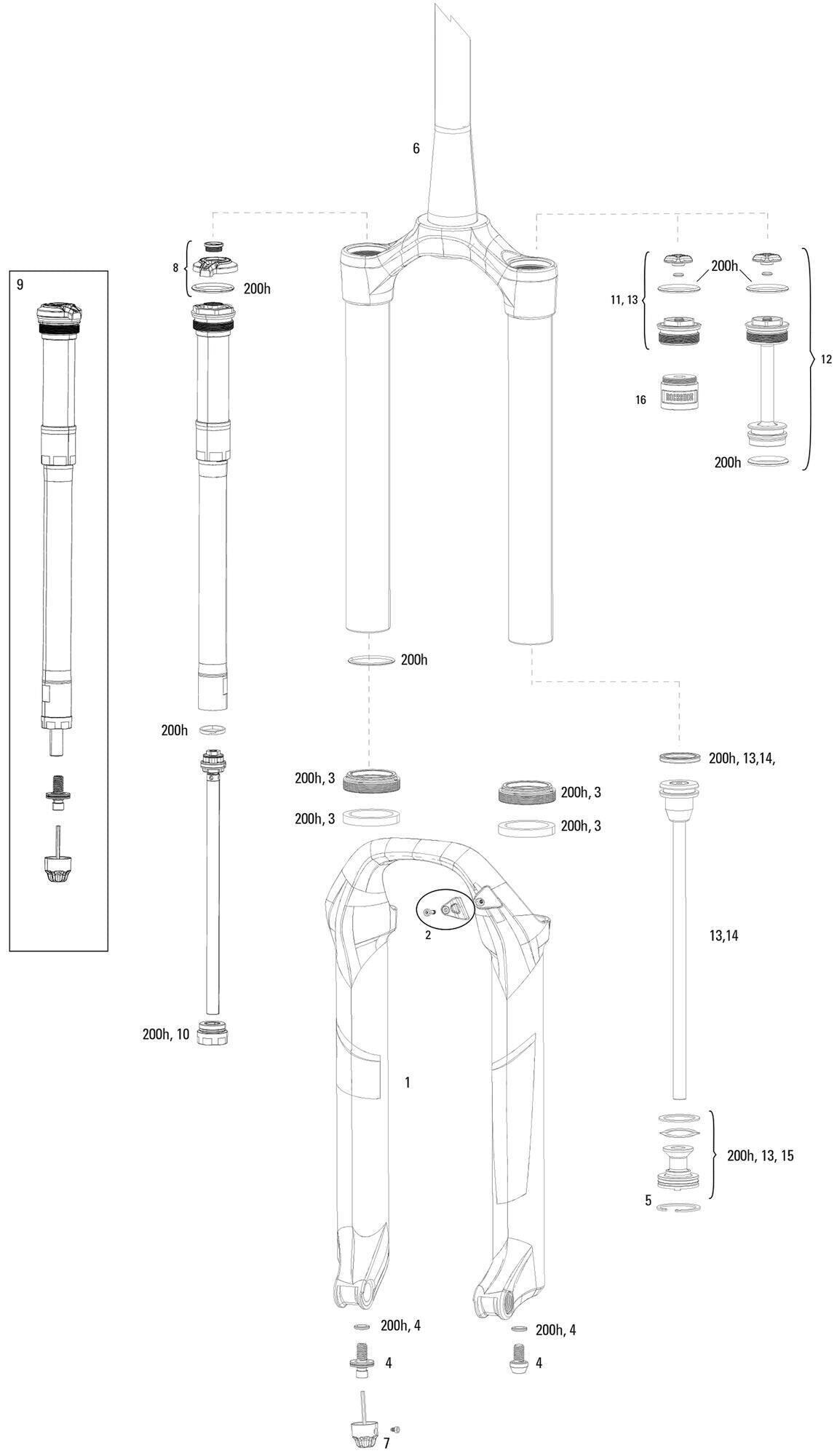 RockShox Pike DJ Solo Air 26 - czarny