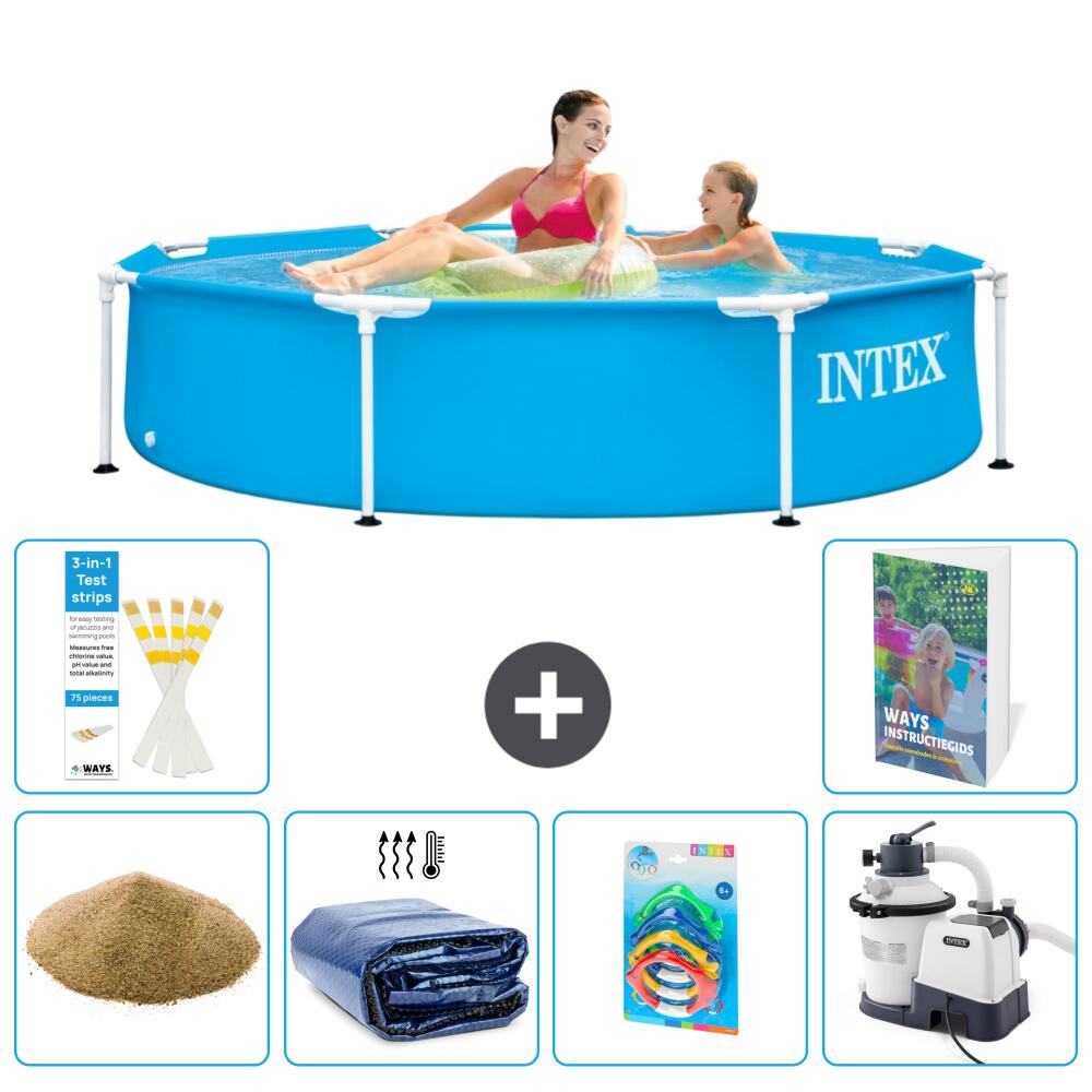 INTEX Basen ze stelażem Okrągły - 244x51 cm - 7-częściowy S36