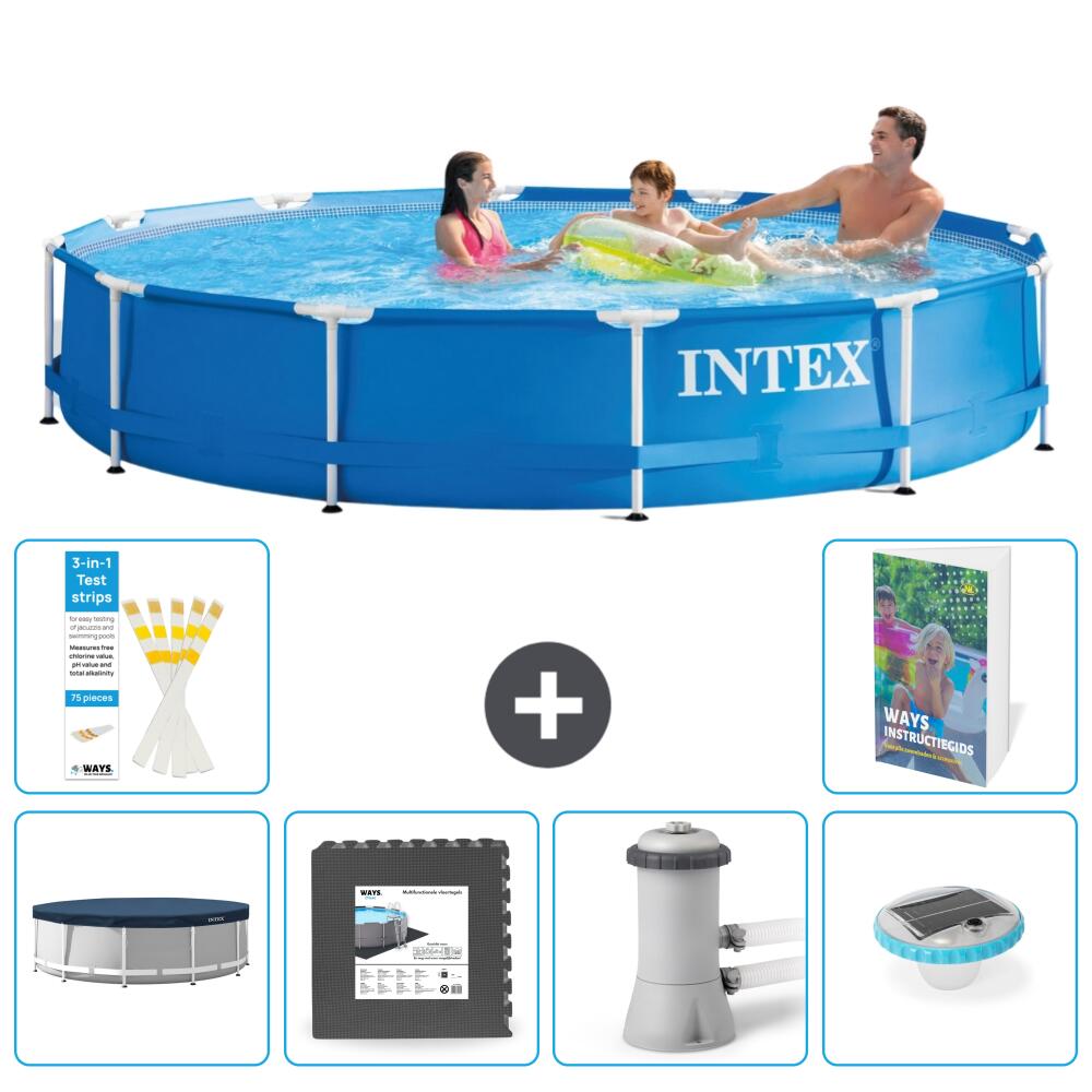 INTEX Basen ze stelażem Okrągły - 366x76 cm - 7-częściowy S86