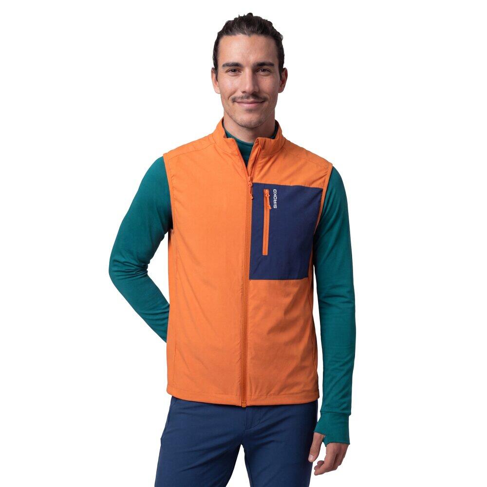 Męska wiatroodporna kamizelka do biegania w terenie Siroko Zegama Orange