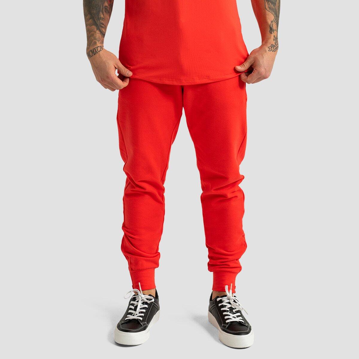 Joggery męskie fitness slim z kieszeniami czerwone Limitless