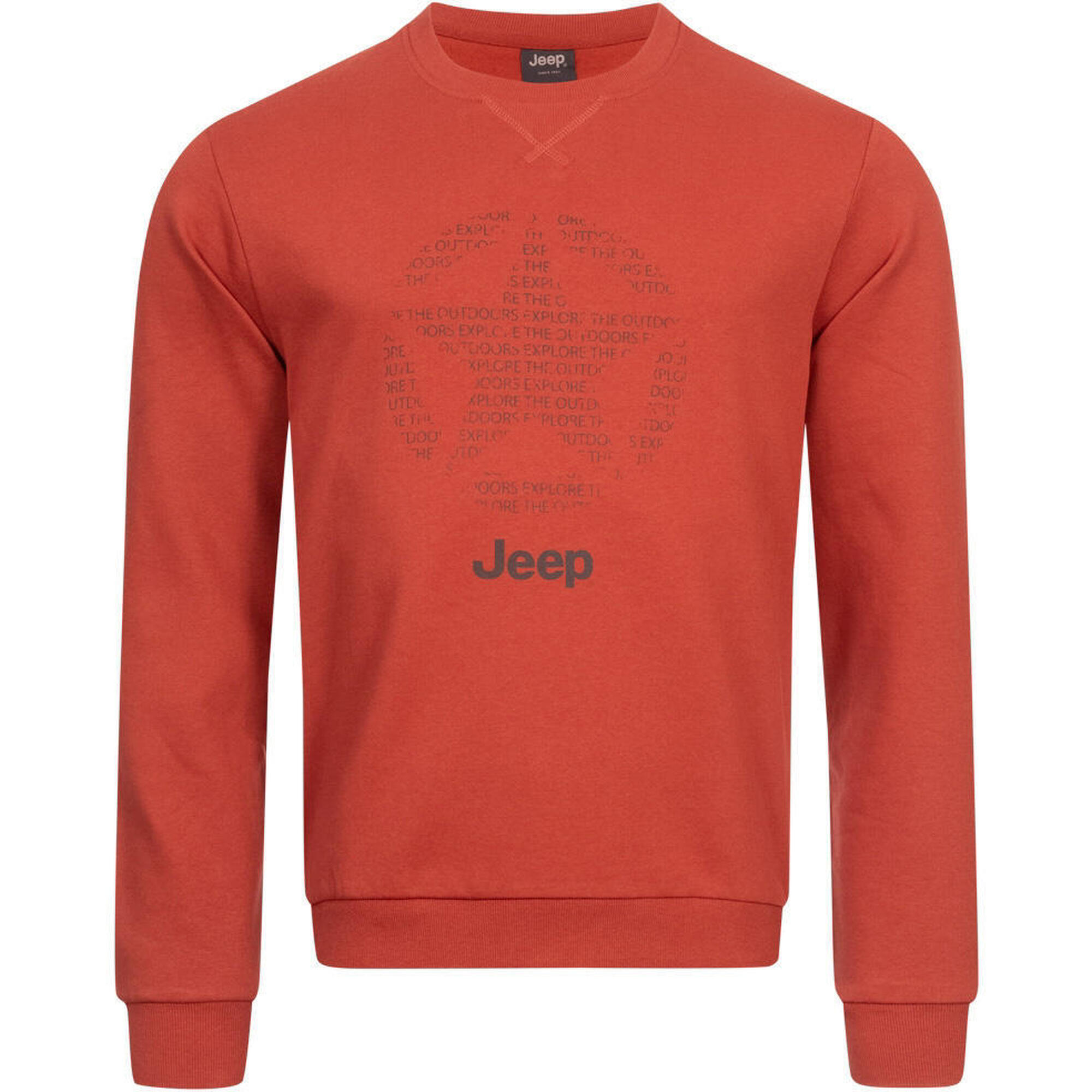 Jeep Męska Bawełniana Bluza z Okrągłym Dekoltem i Motywem Gwiazdy