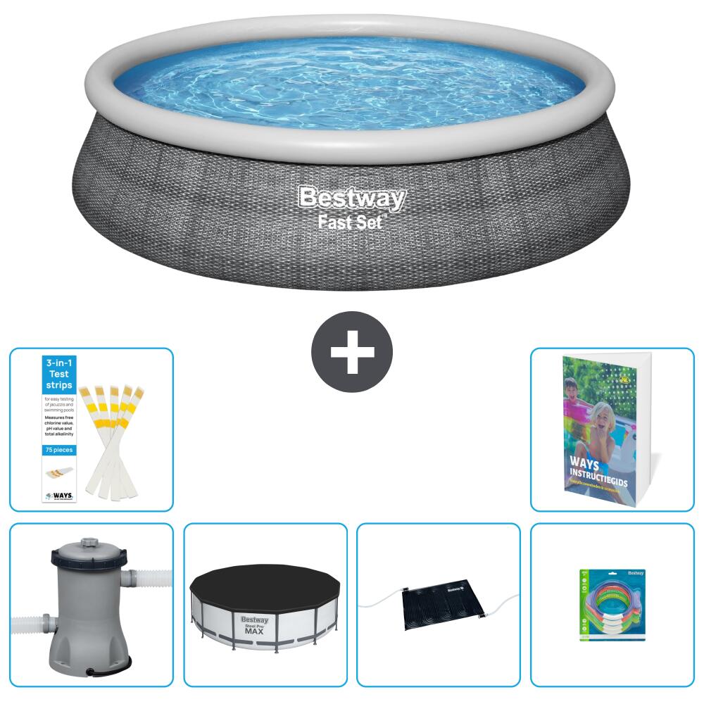 BESTWAY Basen Fast Set Okrągły - 457x84 cm - 7-częściowy S211
