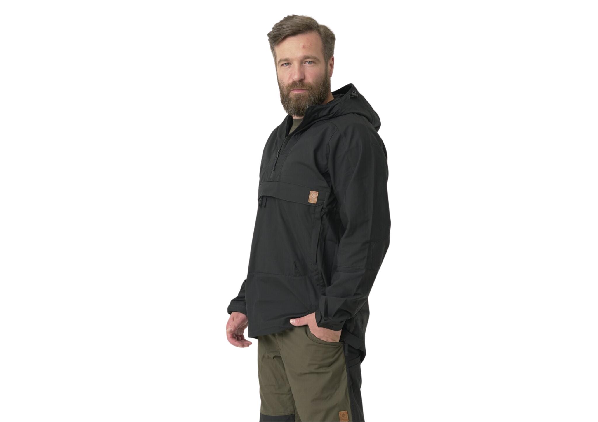 Kurtka turystyczna męska Anorak Helikon-Tex WOODSMAN® Czarna