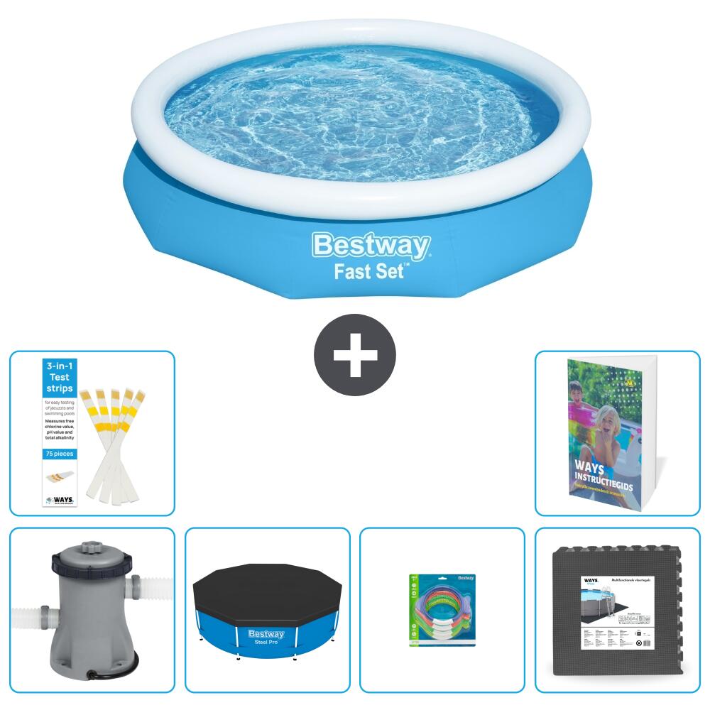 BESTWAY Basen Fast Set Okrągły - 305x66 cm - 7-częściowy S317