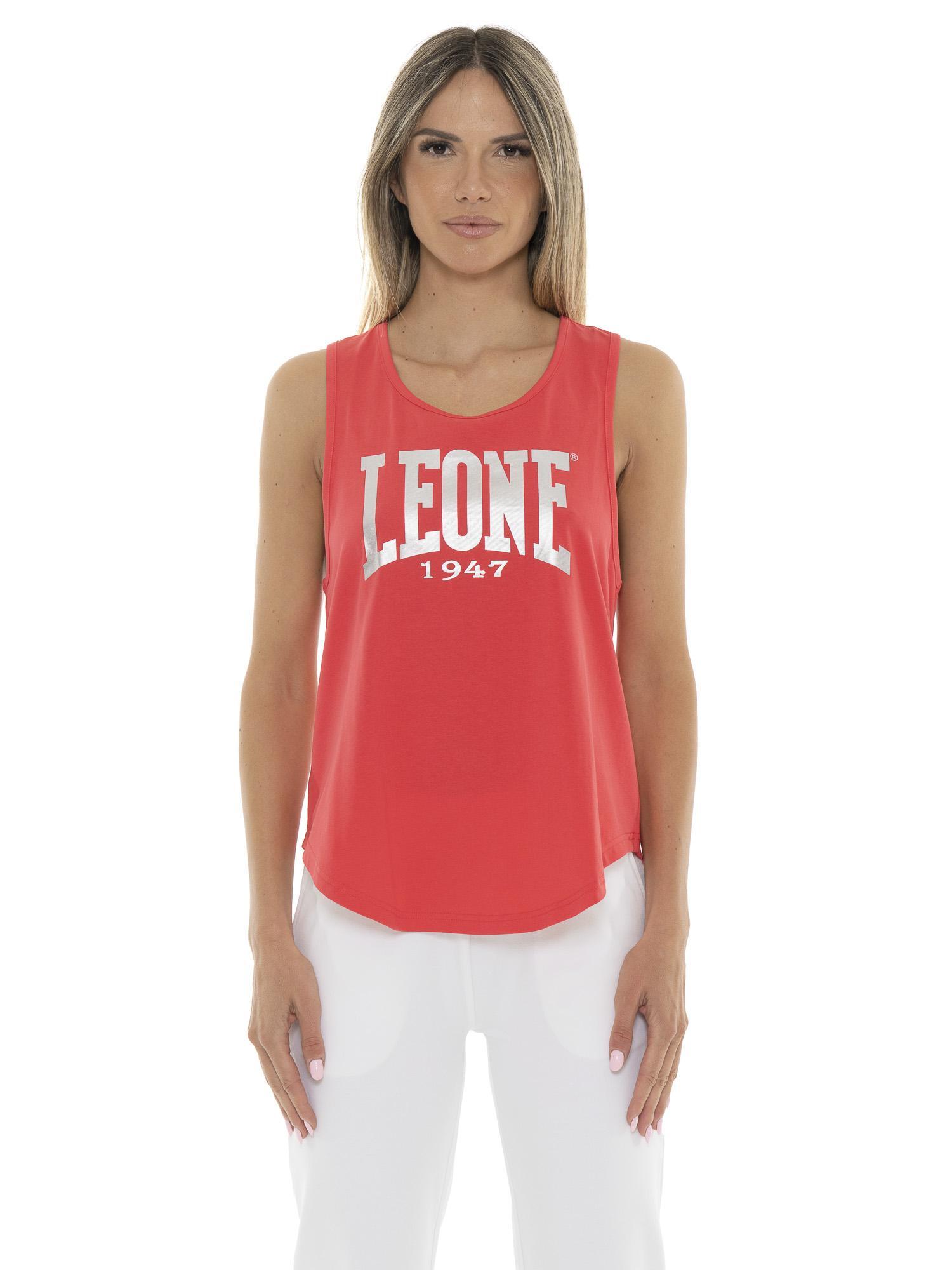 Top damski Leone 1947 Apparel bez rękawów z bawełny z dużym logo