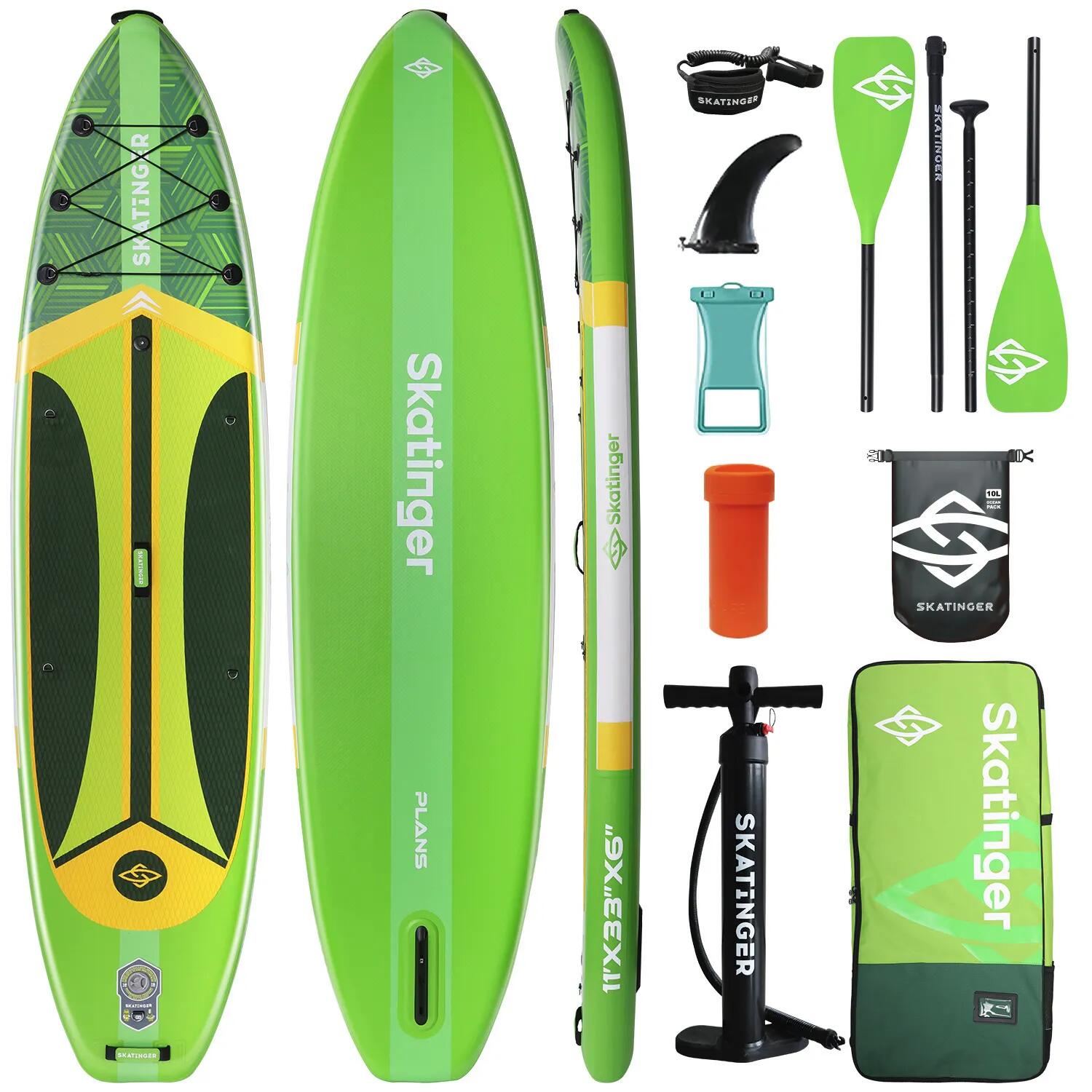 Deska SUP SKATINGER Plan S Green 335x84x15 cm (11') touring