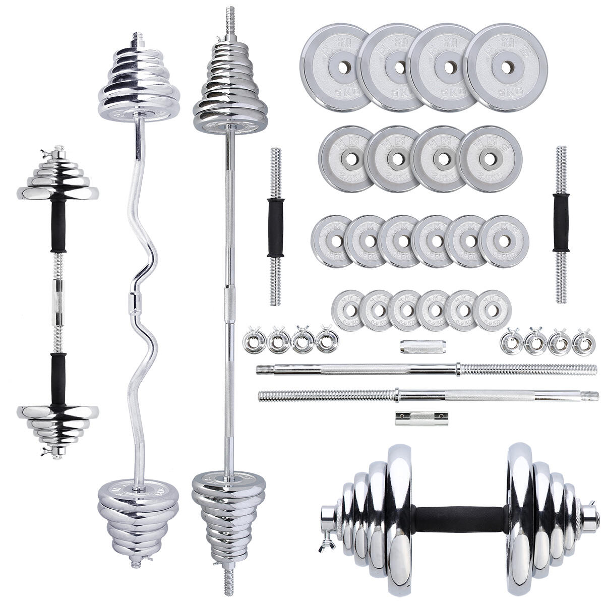 Regulowany Zestaw Hantli i Dumbbell z Walizką - 55 kg