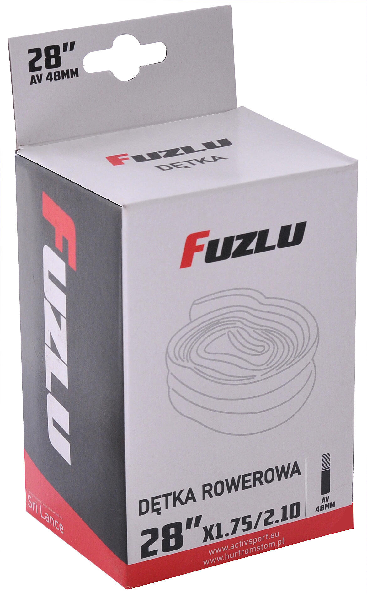 Dętka do opon do roweru rowerowa 28x1,75/2,10 (28x1 1/2 W) Fuzlu AV 48mm