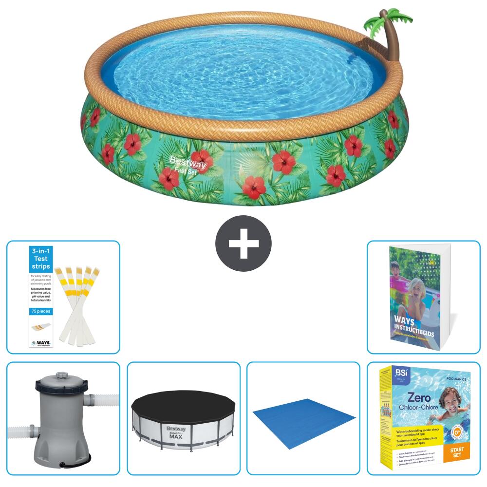 BESTWAY Basen Fast Set Okrągły - 457x84 cm - 7-częściowy S198
