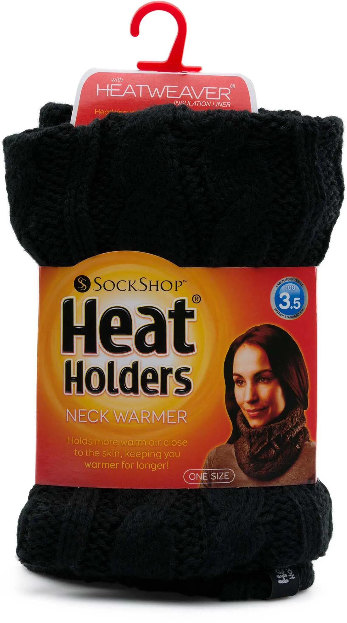 Damski zimowy ocieplacz na szyję Heat Holders, czarny.