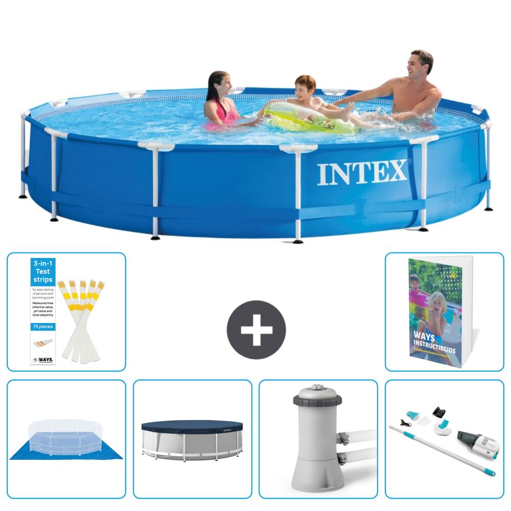 INTEX Basen ze stelażem Okrągły - 366x76 cm - 7-częściowy S94