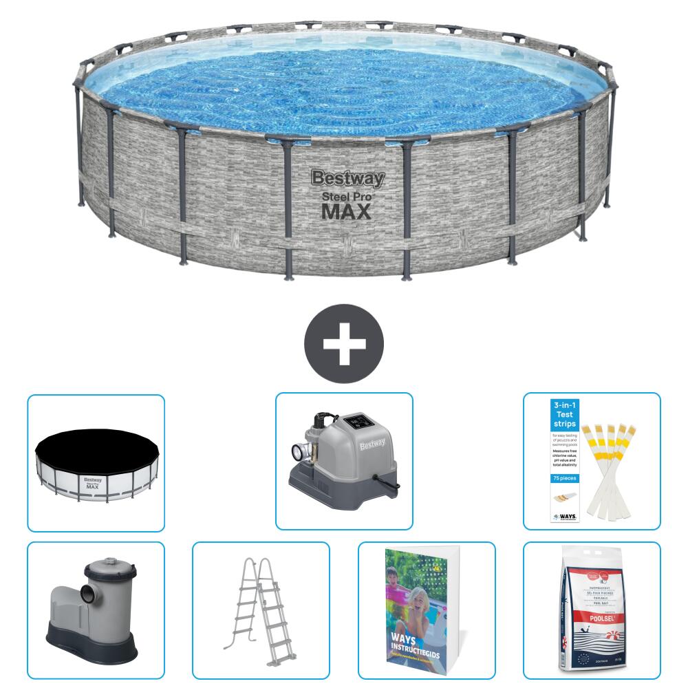 BESTWAY Basen Steel Pro MAX Okrągły - 549x122 cm - 8-częściowy S649