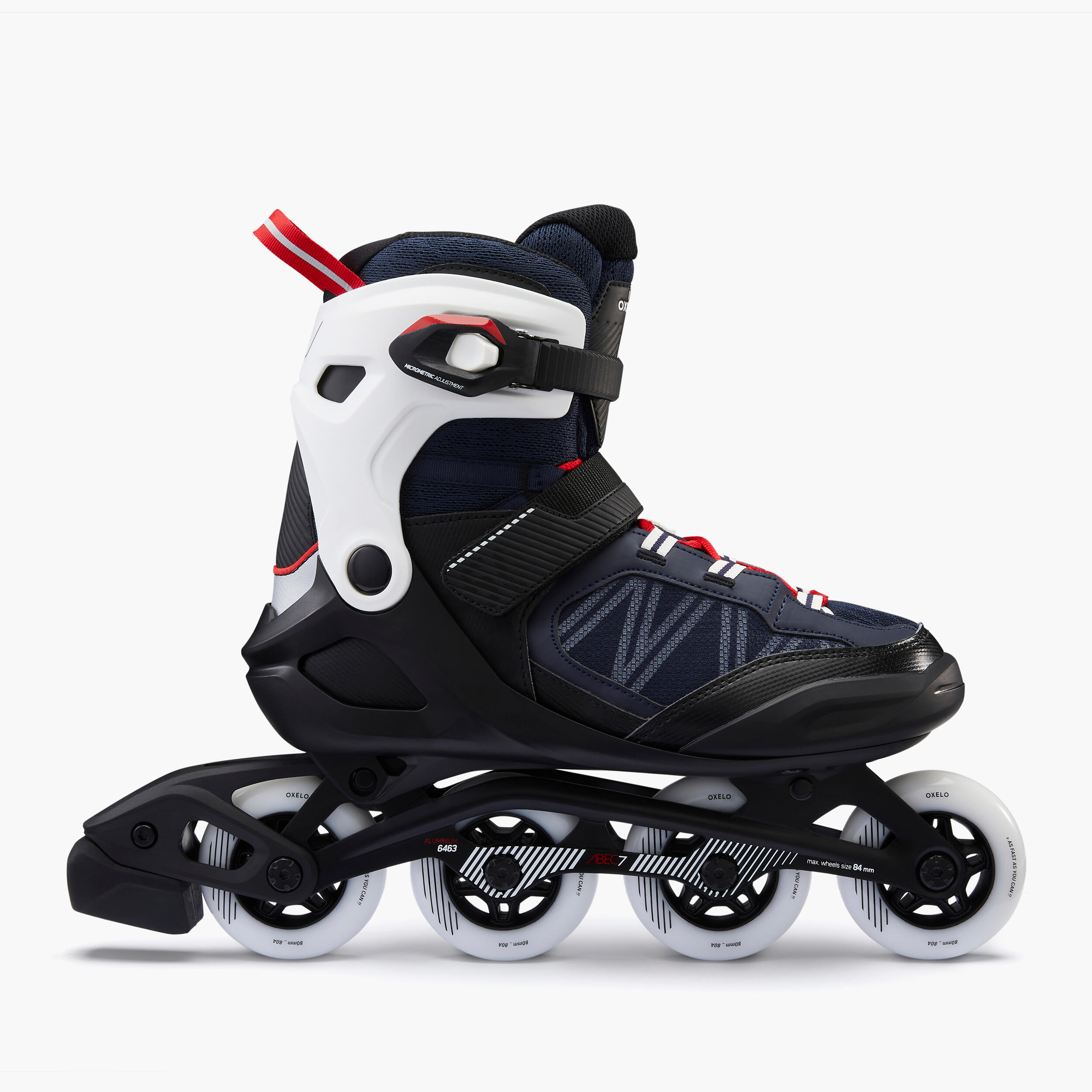 Rolki fitness dla dorosłych FIT500 niebiesko-czerwone