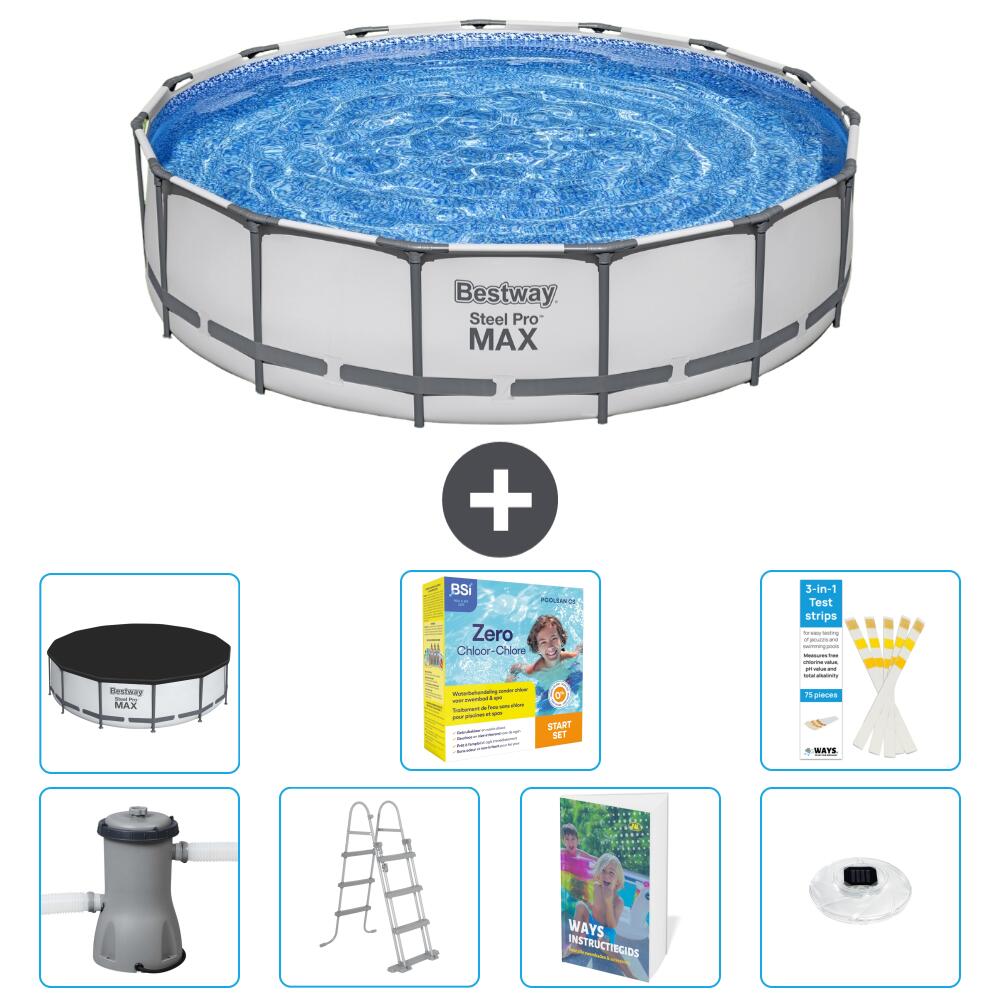 BESTWAY Basen Steel Pro MAX Okrągły - 457x122 cm - 8-częściowy S526