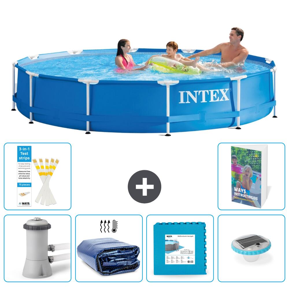INTEX Basen ze stelażem Okrągły - 366x76 cm - 7-częściowy S326
