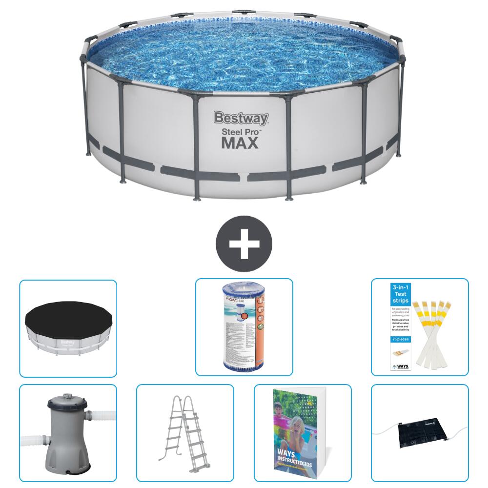 BESTWAY Basen Steel Pro MAX Okrągły - 427x84 cm - 8-częściowy S619